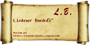 Linkner Benkő névjegykártya